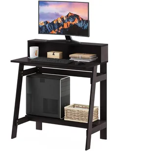 Furinno Simplistic A-Frame-Computertisch, Dunkles Walnussholz