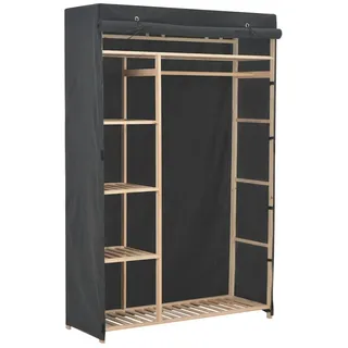 vidaXL Stoffschrank mit 5 Feste Böden, 1 Rolltür 110/40/170 cm Grau , Textil , Tanne , Rechteckig , 110x170x40 cm , Schlafzimmer, Kleiderschränke, Stoffschrank