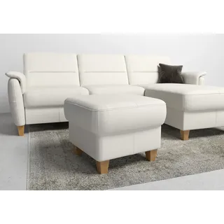 Home Affaire Polsterhocker Palmera Luxus-Microfaser 58 x 48 x 58 cm Weiß