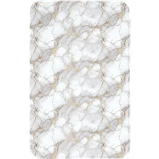 OnlyWow Wc-Vorleger Weiß - Gold - Marmor - Grau WC Teppich 50x80 cm , Textil , Füllung: Polyurethan (Pur) , Rechteckig , 50x1 cm , Heimtextilien, Badtextilien, WC Vorleger