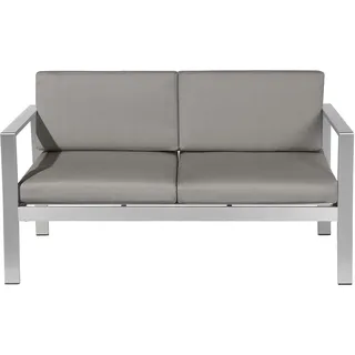 Beliani Salerno Loungesofa 2-Sitzer dunkelgrau