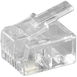 goobay RJ11 Westernstecker für Rundkabel, 4 polig, Telefon Zubehör