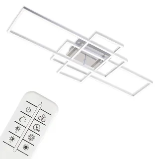 Briloner CCT LED Deckenleuchte 104 cm aluminium-chrom