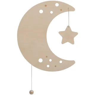Baby's Only - Baby Wandlampe - Mond - Mondlampe für Babyzimmer - Nachtlampe mit batterie für Kinderzimmer - FSC-Gütezeichen Holzlampe - 25000 Brennstunden - Wandlampe bemalbar