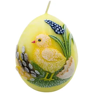Dekohelden24 Osterkerze 10 cm gelb