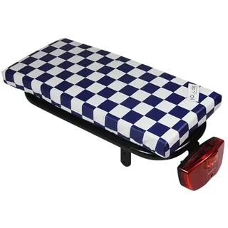 Cushie Fahrradsitzkissen, Marine kariert, für lange Fahrten mit hoher Stabilität - Blau
