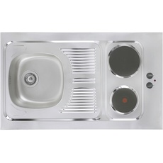 Bild von Miniküche m. Geräten B: ca. 130cm Schwarz/Eichefarben