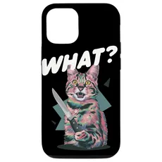 Hülle für iPhone 15 Katze Messer Design Witzige Tier Katzen