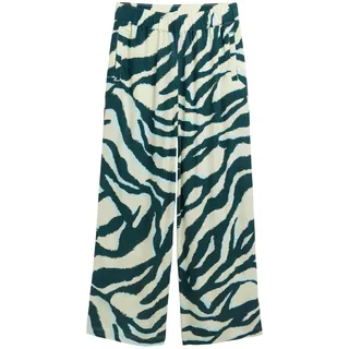 TOM TAILOR Damen 1046513 Culotte Hose, 38068-Abstract Teal Zebra Print, 36W / 28L