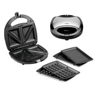 3-in-1 Sandwichmaker, Waffeleisen, Grill TS513 - Silber