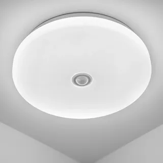 LUMILED LED Deckenlampe 24W 2160lm Deckenleuchte 4000K Neutralweiß Ø38cm weiß Bewegungsmelder rund flach Modern Wohnzimmer Kinderzimmer, Schlafzimmer - Weiß