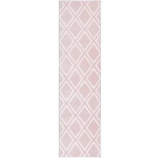 Kayoom Läufer , Rosa , Textil , geometrisch , rechteckig , 80x300 cm , pflegeleicht , Teppiche und Böden, Teppiche, Teppichläufer, Läufer