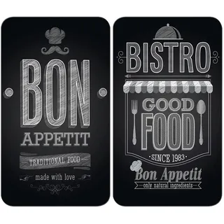 Wenko Herdabdeckplatte Universal Mod. Bon Appetit 2-teilig schwarz