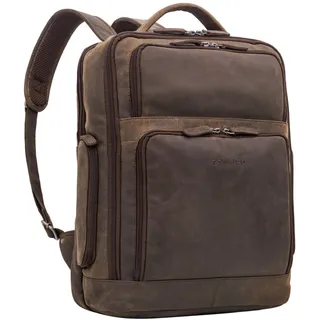 STILORD Jayden Business-Rucksack Herren Leder Groß Vintage mit Laptopfach 15 16 17 Zoll DIN A4 - ideal als Arbeitsrucksack Laptoprucksack Echtleder Farbe:Colorado - braun