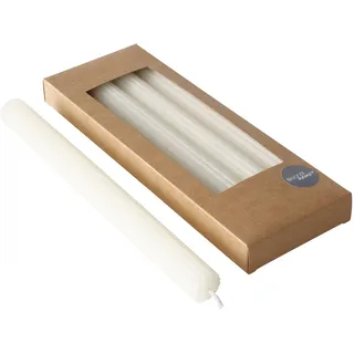 Boltze Stabkerze Classic (4-tlg., cremeweiß, 25 cm, aus Wachs, geriffelte Oberfläche, klassisches Design, Stabkerze, Kerze, weiße Kerze, Deko) 2040792