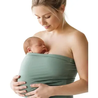 Hoppediz Bonding-Top für Neugeborene – Haut-zu-Haut Top nach der Geburt, OEKO-TEX® STANDARD 100, Bio-Baumwolle, Frühchen geeignet (salbei S)