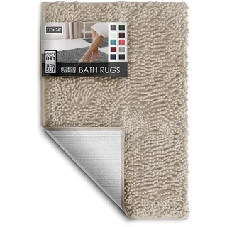 Hearth & Harbor Badezimmerteppiche, Chenille-Badematte, maschinenwaschbar, Badematten für Badezimmer, rutschfeste Unterseite, Gummi, schnell trocknende Badezimmermatte