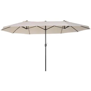 Outsunny Marktschirm mit Handkurbel 460 x 270 cm beige