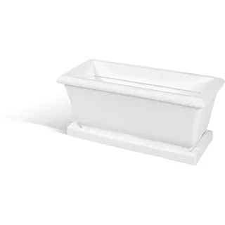 Kloris Blumenkasten Balkonkasten für Pflanzen rechteckig 51x22x23 cm mit Untersetzer Made in Italy Hohe Qualität