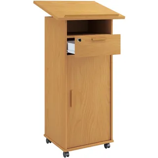 VCM "Holz Stehpult Rednerpult Stehtisch Rollen Melta T", 1 Stk. tlg., buche
