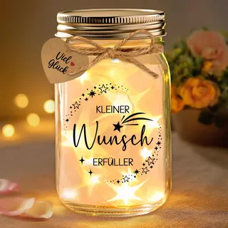 Leboria Wunscherfüller Geldgeschenk, Geldgeschenke Geburtstag Freundin Flaschenlicht mit Spruch Karte, Geldgeschenke Verpackung Geburtstag Hochzeit Geschenk Hochzeit Wunschgeldgeschenk Sparschwein