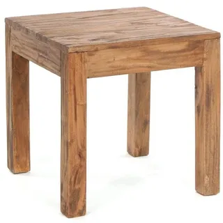 DESIGN DELIGHTS RUSTIKALER COUCHTISCH Square 50" | Recyclingholz, massiv, 50x50x50cm (HxBxT) | Beistelltisch