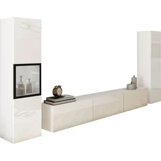 P & B Wohnwand Berlin Weiß/Hochglanz ca.240x130x31cm