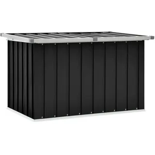 Iiaky Gartenbox Metall Gartenbox wasserdicht XXL Auflagenbox Metall Aufbewahrungsbox Garten Outdoor Box Kissenbox für Garten-Anthrazit-109 x 67 x 65 cm