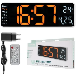 Hama Digitale Wanduhr 0,00 schwarz