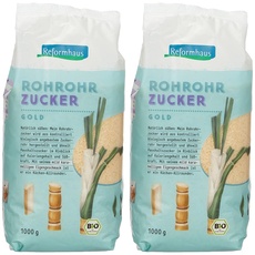 Reformhaus Rohrohrzucker Bio, 1 kg (Packung mit 2)