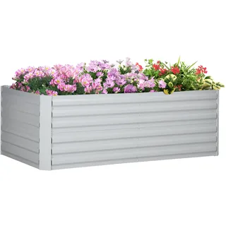 Outsunny Hochbeet 180 x 90 x 60 cm Hellgrau