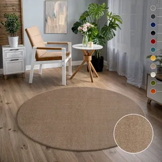 Sanat Uni Kurzflorteppich Ø 80 cm Beige