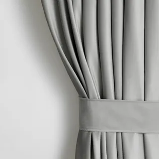 AmeliaHome Set Vorhang H 270 x B 140 cm mit Raffhalter 54 x 10 cm Velvet Optik Stahl 1 St. Kräuselband Wellenband Samt Halbverdunkelungsvorhang Fensterdekoration Dekoschal Dekorvorhang