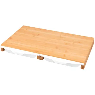 bremermann Schneidebrett, mit 2 Auffangschalen, Bambus , Holz , 49.5x28.5 cm , Küchenzubehör, Schneidebretter