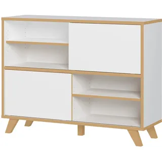 Germania Helsinki Schiebetürregal 120 x 92 x 40 cm Weiß