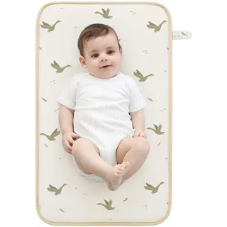 Susurration Baby Tragbare Wickelunterlage Wasserdichte 40 x 70 cm Wiederverwendbare Baby Wickelauflage Waschbar für Unterwegs für Unterwegs Wickel (Goose)
