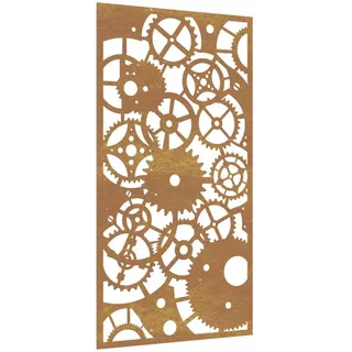 vidaXL Garten-Wanddeko 105x55 cm Cortenstahl Zahnrad-Design - Braun