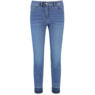 Gerry Weber Damen 5-Pocket SOL꞉INE BEST4ME Cropped unifarben, Washed-Out-Effekt 7/8 Länge Blue Denim with use 38