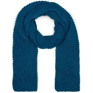 styleBREAKER Strickschal "Langer Strick Schal mit Wellen Strickmuster" 1 Stk., petrol