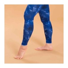 Leggings Dynamisches Yoga Damen Wendbar ‒ Uni/blau Bedruckt, XS  (W26 - L30)