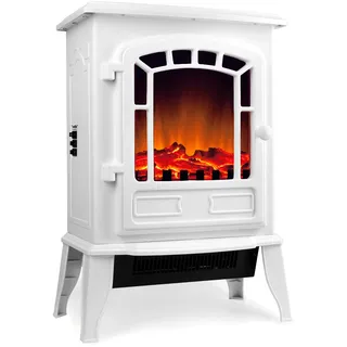 Elektrischer Kamin Weiß 2000W mit Heizung