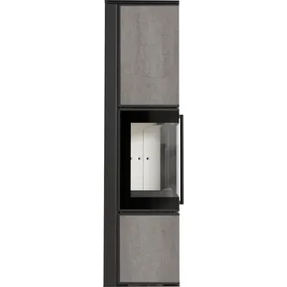 Kaminofen aus Stahl KRATKI TORA/L 8 kW Ø 150 Quarzsinter NATURALI PIETRA DI SAVOIA GRIGIA BOCCIARDATA mit Türfeder - Weiß
