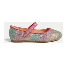 Girls M&S Collection Kids' Glitter Mary Jane Shoes (4 Small - 2 Large) - Blue Mix, Blue Mix - 8 S-STD