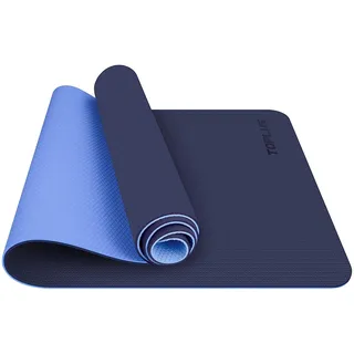 TOPLUS Gymnastikmatte, Yogamatte Yogamatte Gepolstert & rutschfest für Fitness Pilates & Gymnastik mit Tragegurt (Blau)