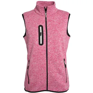 James & Nicholson Strickfleece Weste mit Stehkragen Damen JN773 Gr. S pink-melange/off-white