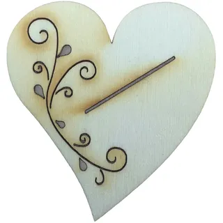 Petra's Bastel News 10 x Tischkartenhalter Herz mit Tribal aus Holz, 6cm