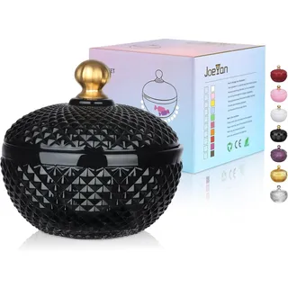 Joeyan Klein Schwarz Bonboniere Glas mit Deckel für Kekse Schokolade Hochzeit Partys Buffet, 350ml Dekorative Vorratsgläser für Haus Küche Badezimmer, Farbig Schmuck Vorratsdosen Glas