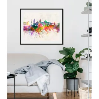 queence Bild »Skyline Color Splash« Berlin   Deutschland   Kunst   Stadt   Städte 1 Stk. tlg. HD Premium Poster-Druck inkl. Holzrahmen, bunt