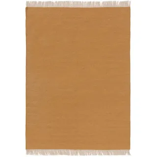 Kunstloft Wollteppich Liv Gelb 80x150 cm , Textil , Beton Optik , Rechteckig , 80x1 cm , Gots , pflegeleicht , Teppiche und Böden, Teppiche, Schafwollteppiche