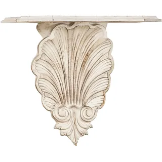 Biscottini - Wandregal aus Holz mit antikweißem Finish - L39 x T24 x H37 cm - Eckregal für die Küche - Made in Italy - Regal